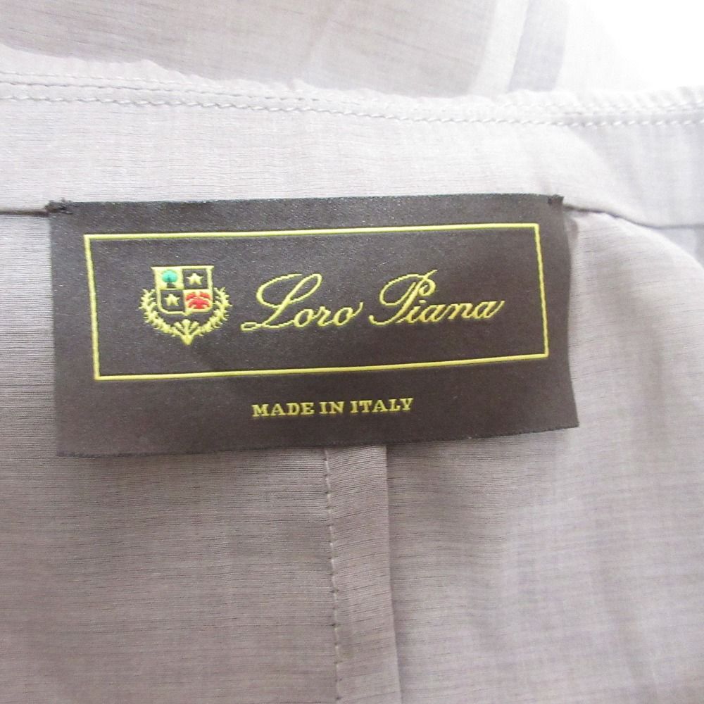 美品 Loro Piana ロロピアーナ コットンシルク シアージャケット ベスト ノースリーブトップス 3点セット 42 モカ レディース 古着 中古 美品 Loro Piana ロロピアーナ コットンシルク シアージャケット
