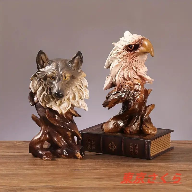 木彫り 鷲 インテリア装飾 美品】鳥 鷲 鳶 木彫 天然木 置物