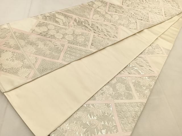 服部織物　袋帯　白鳥緞子　唐織波柄　六通 服部織物 袋帯 白鳥緞子 唐織波柄 六通 - メルカリ
