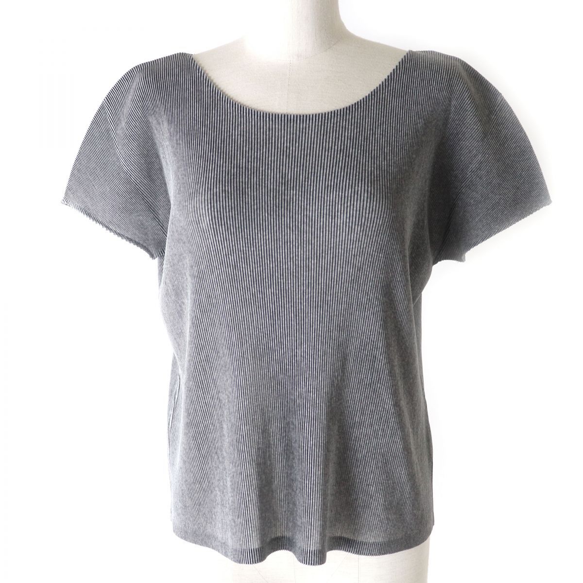 プリーツプリーズ イッセイミヤケ プリーツカットソー Tシャツ グレー
