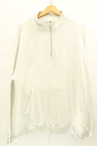 【中古】 HUF メンズスウェット XL 切替デザインハーフジップスウェット HUF XL グレー 灰 ロゴ