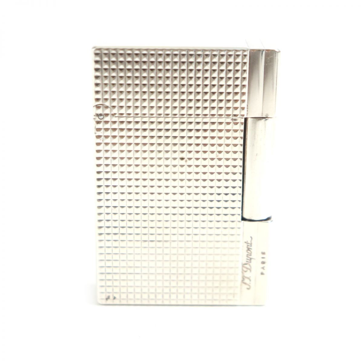 美品▽Dupont デュポン ギャッツビー スクエア ストライプ ロゴ刻印  