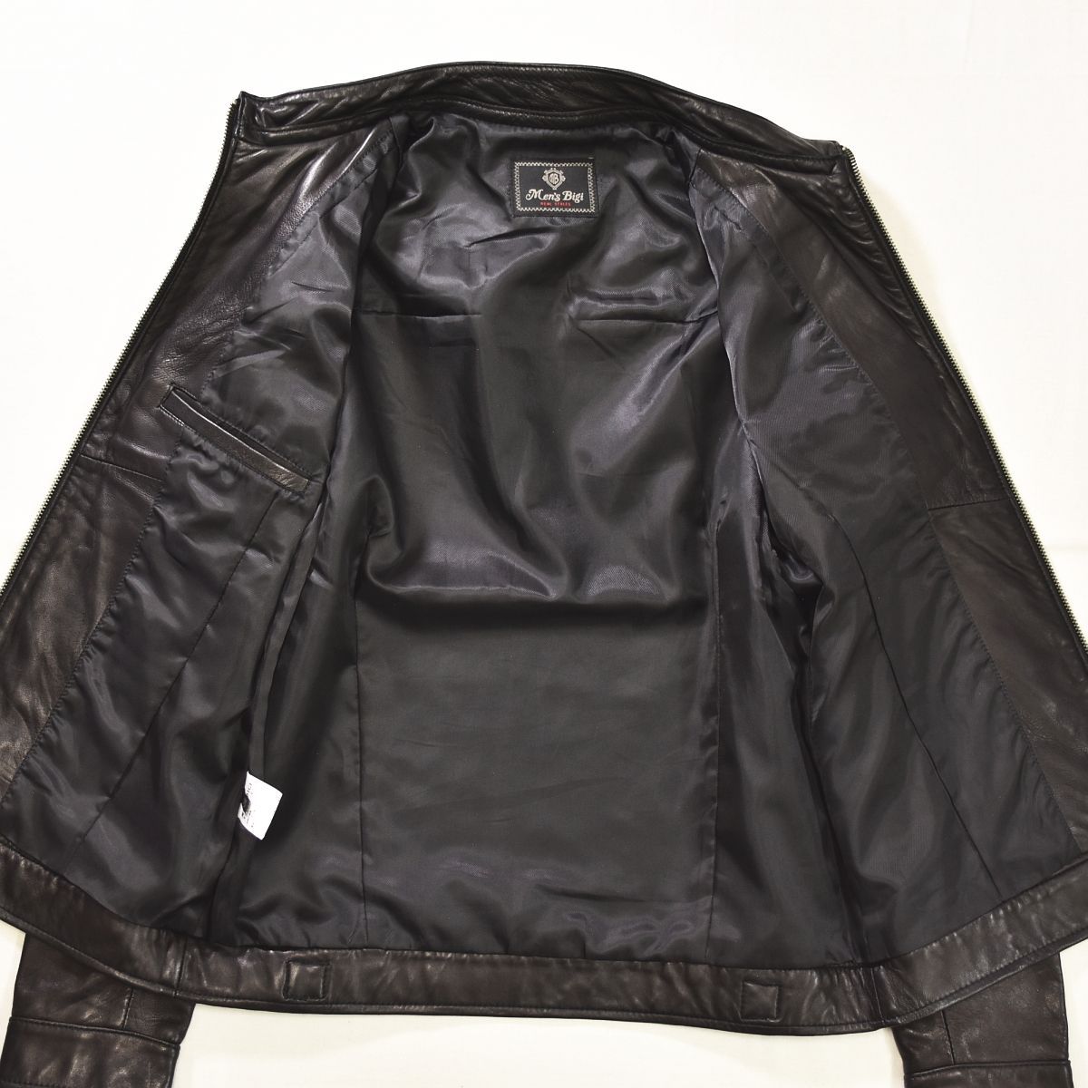 本革】 メンズビギ MENS BIGI 羊革 シングル ライダース ラム