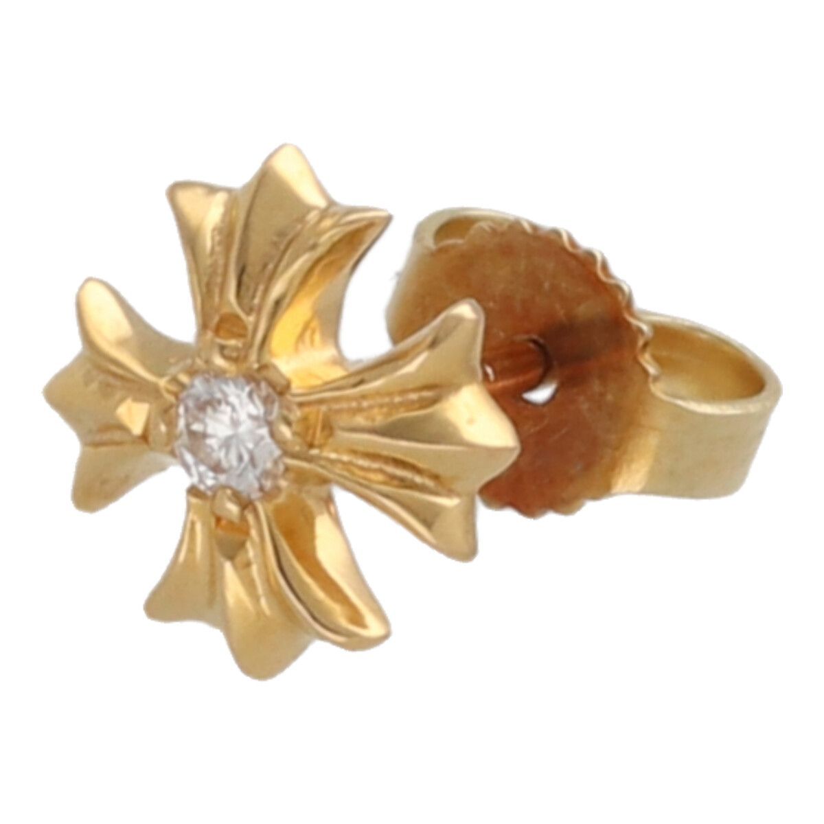 CHROME HEARTS クロムハーツ プラス スタッド ピアス 22K ダイヤモンド ゴールド クロス イヤリング 1PD 23035374 RS