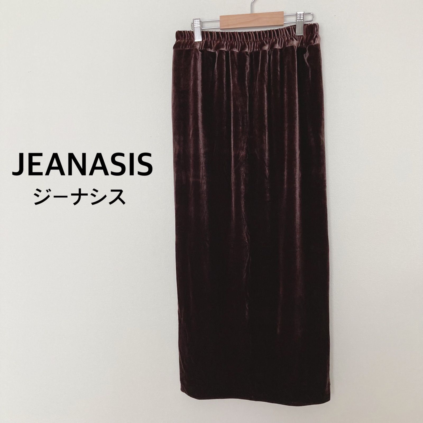 美品】JEANASIS ジーナシス カットベロアナロースカート ベロア