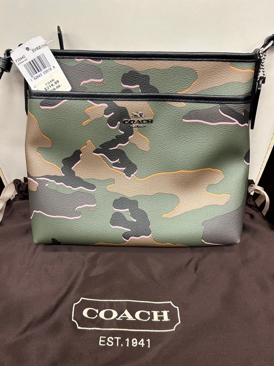 COACH コーチ ショルダーバッグ F35440 グリーン/ブラック PVC/レザー 