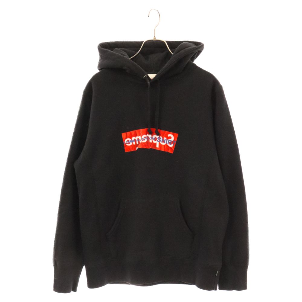 SUPREME シュプリーム 17SS×COMME des GARCONS SHIRT Box Logo Hooded Sweatshirt コムデギャルソンシャツ ペーパーアート ボックスロゴ プルオーバーパーカー ブラック SUPREME (シュプリーム) 17SS×COMME des GARCONS SHIRT Box Logo