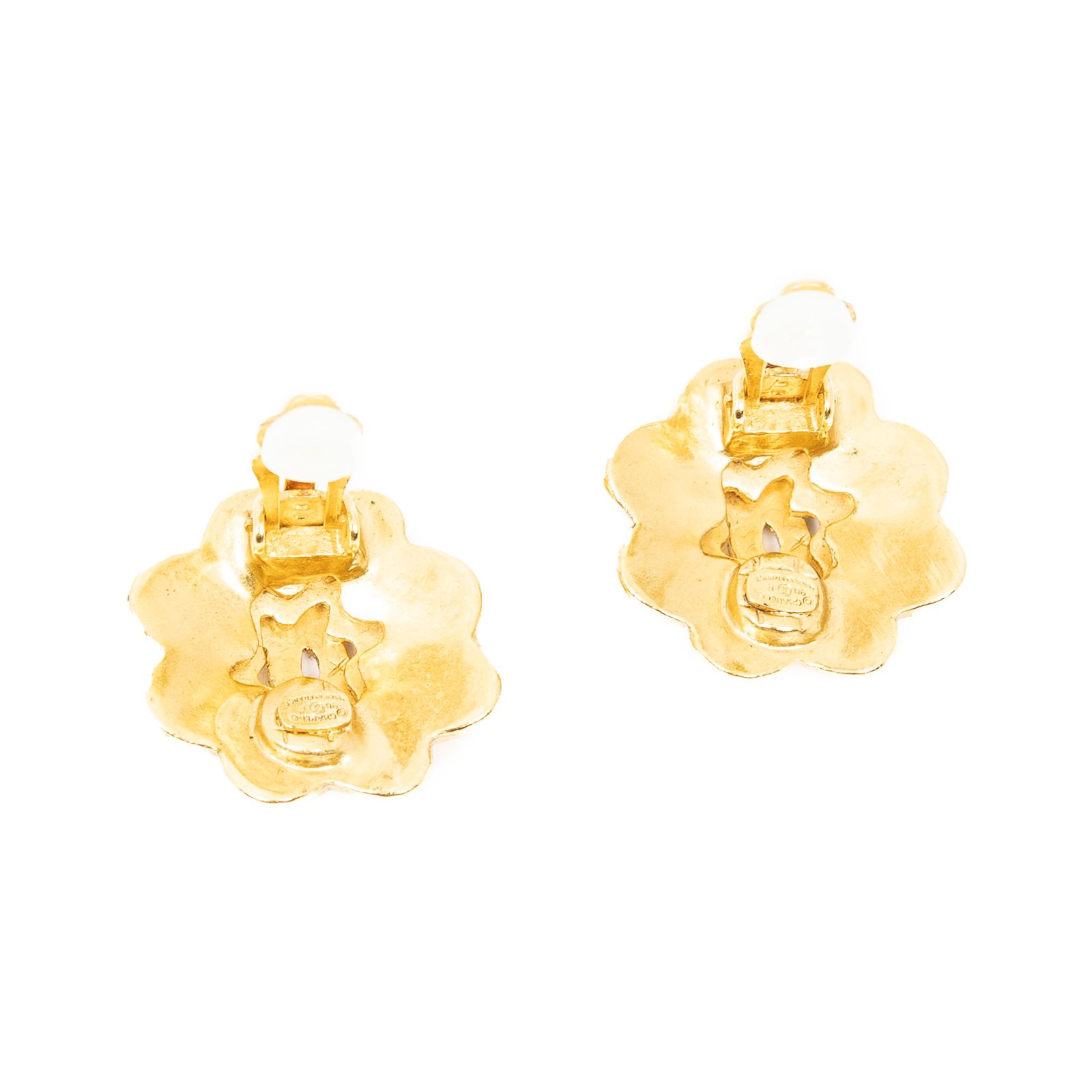 CHANEL シャネルCCカメリアクリップオンイヤリング金金メッキA