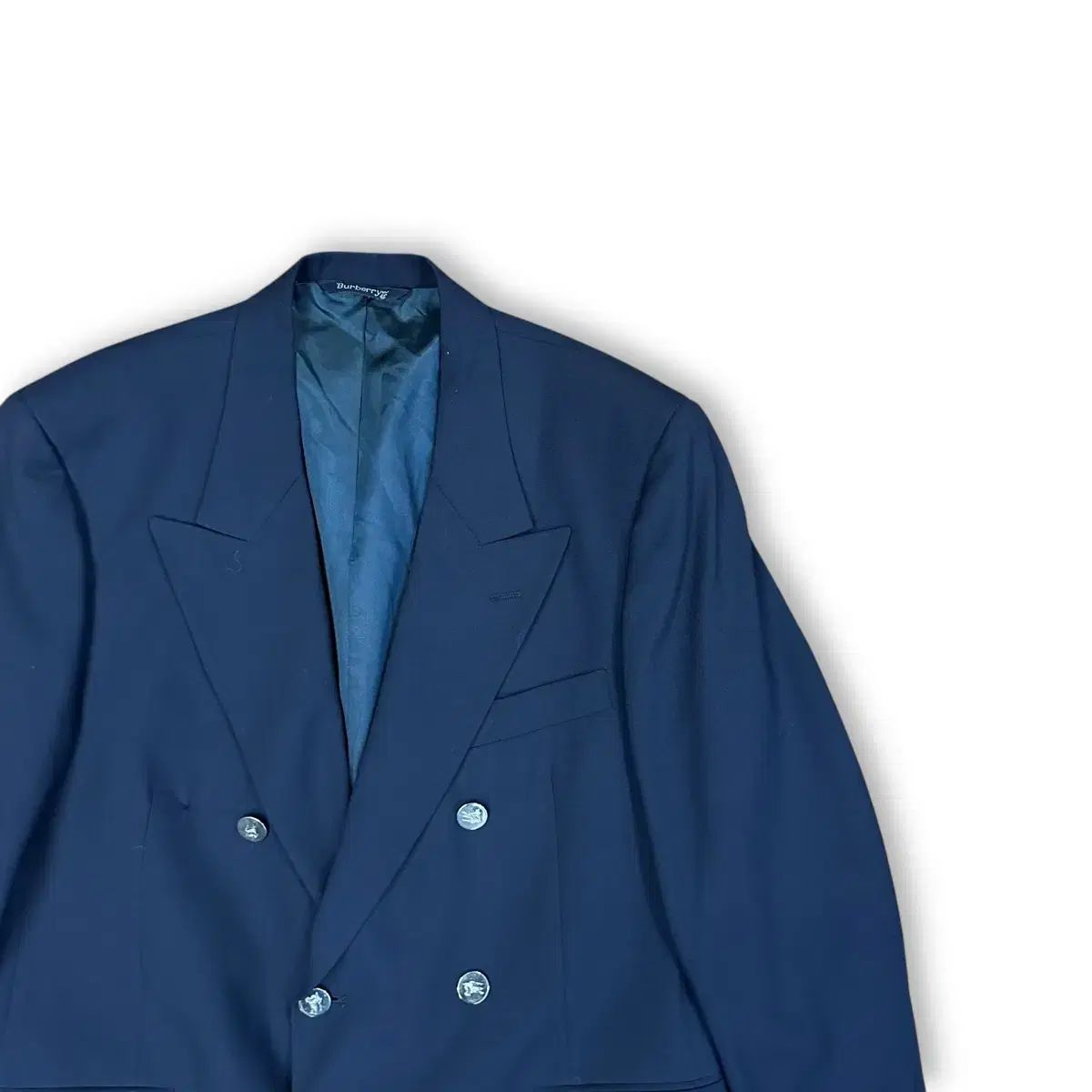 バーバリー ネイビー ダブル ボタン ブレザー
