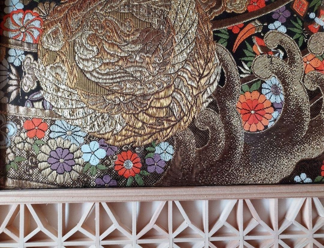 197 麻の葉組子組子絵柄 3枚一組木製額縁