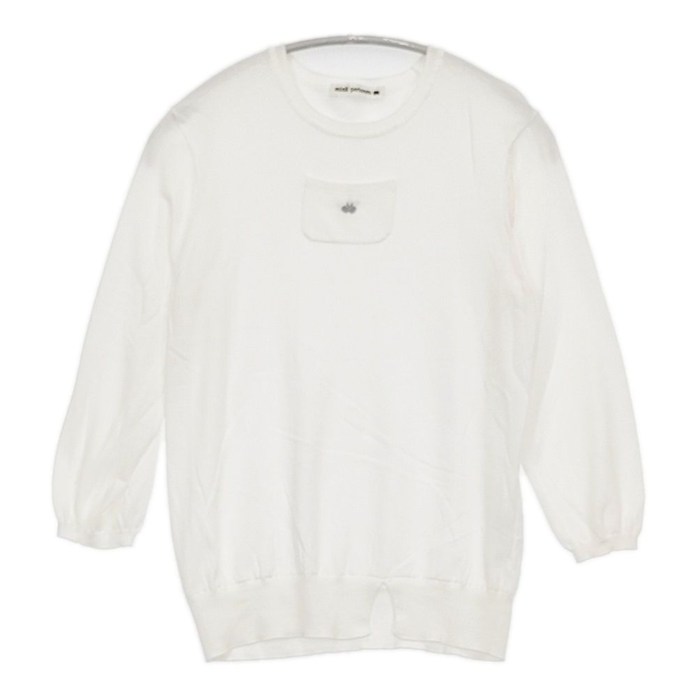 mina perhonen tasca ads8980 サイズ38 定価41800円 コットン クルーネック ニット 25SS ホワイト レディース ミナペルホネン 5-0603M♪