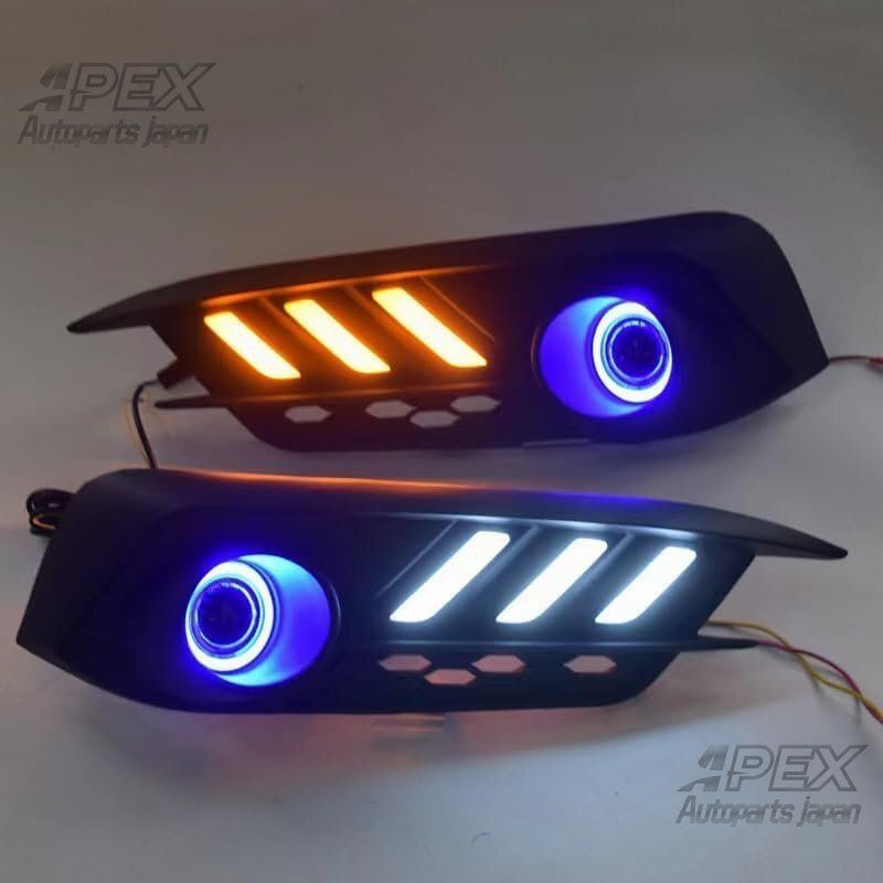 ホンダ CIVIC シビック FCシビック LED イカリング プロジェクター ディライト LEDウィンカー フォグランプカバー一体型ZYL878