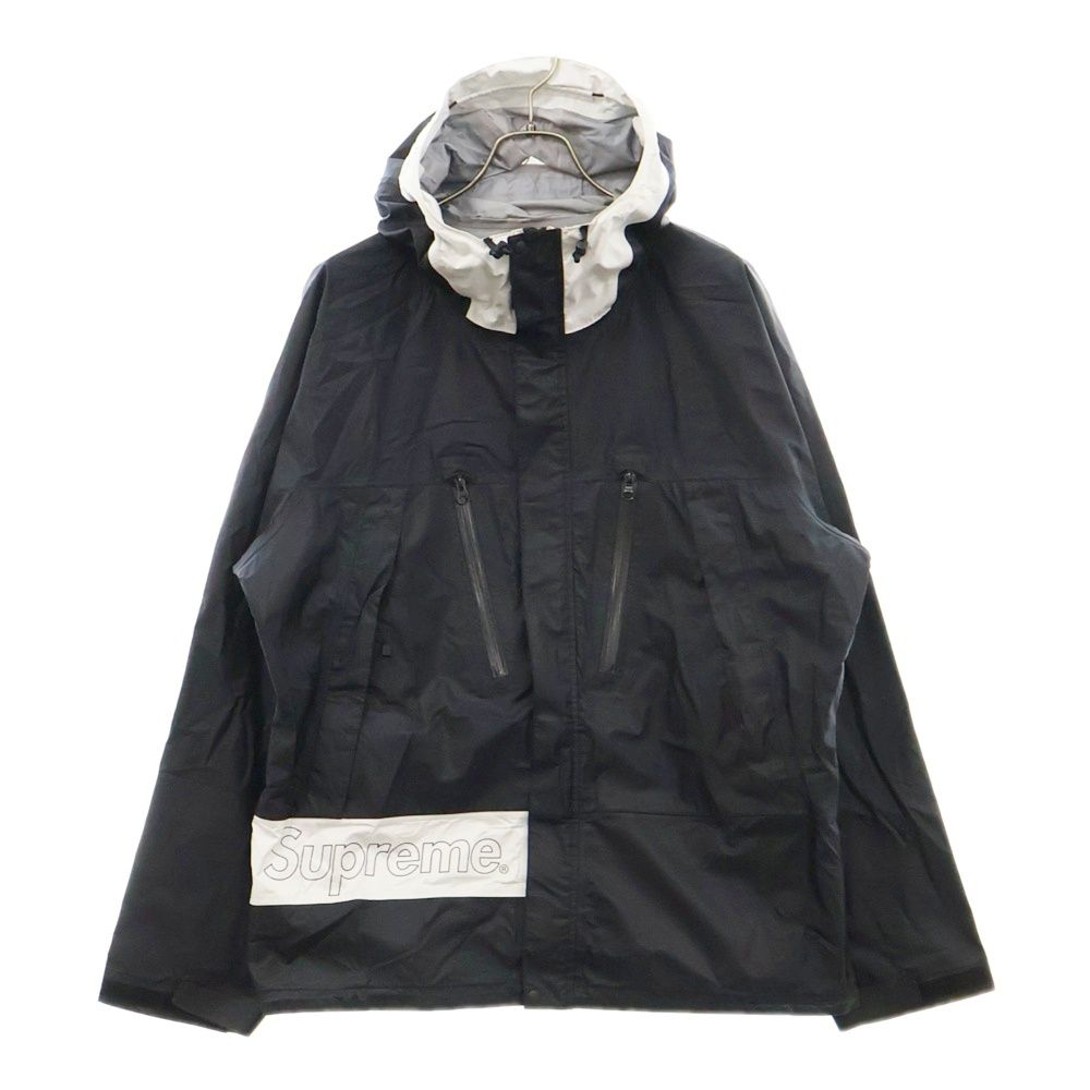 SUPREME (シュプリーム) 19SS Taped Seam Jacket テープドシームジャケット ナイロンマウンテンパーカー ブラック/ホワイト