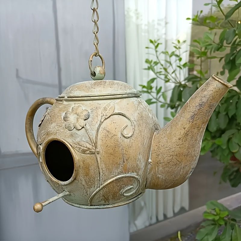 アンティーク ポット ＊ 鳥 巣箱 鳥の巣 鳥の巣箱 バードハウス バードルーム 鳥用品 鳥かご
