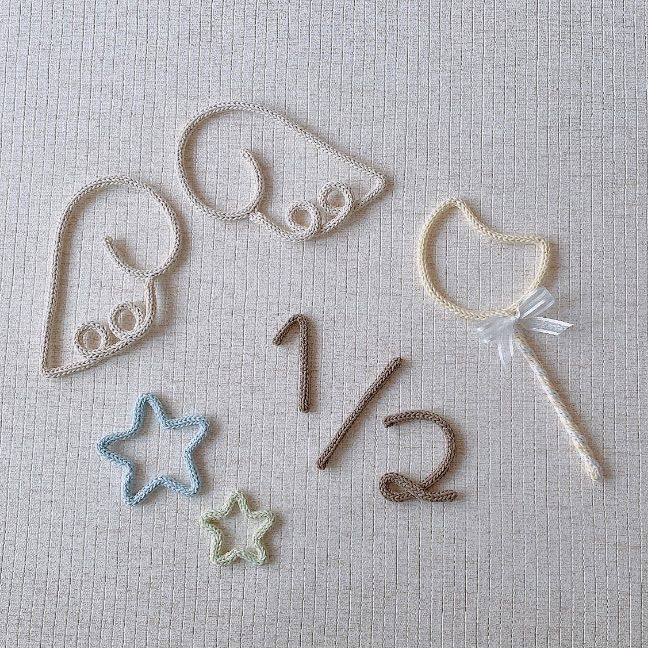 ウールレター ハーフバースデー 天使の羽 set 月ステッキ - メルカリ