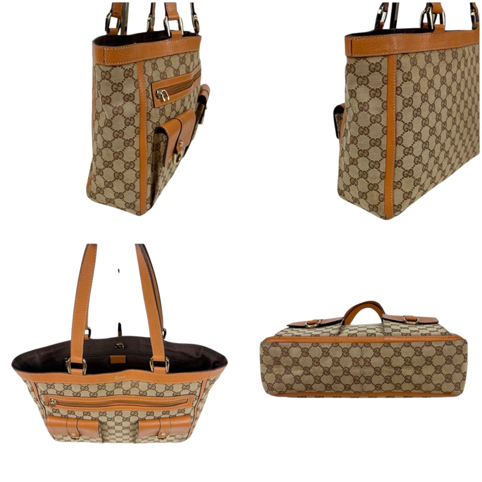 グッチ GUCCI アビーライン Wポケット トートバッグ GGキャンバス