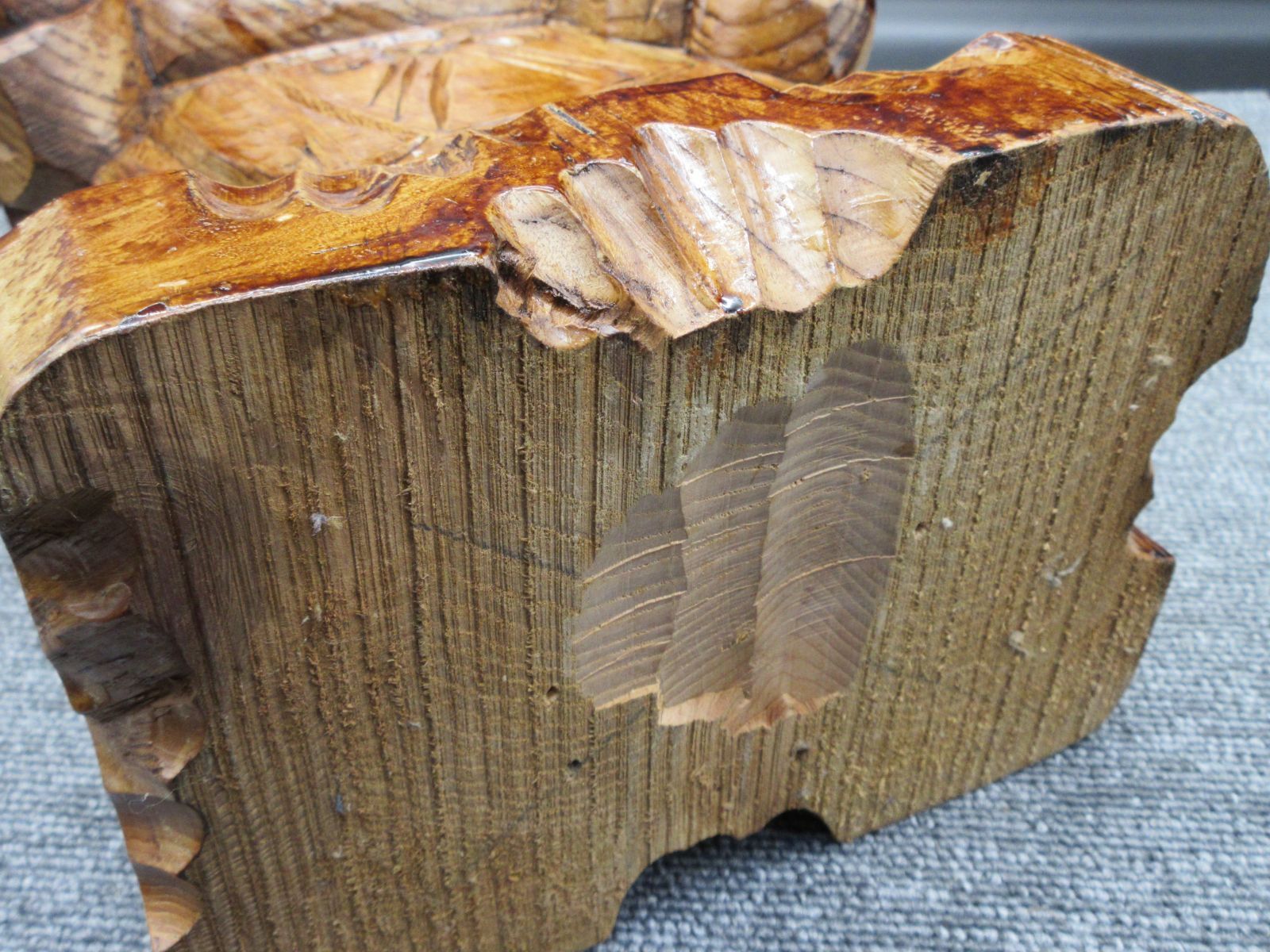 木彫り　縁起布袋　台 木彫り 彫刻 七福神 布袋様 布袋 ほてい 縁起物 置物 (大) type