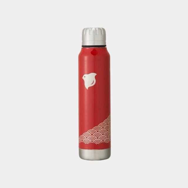 thermo mug ✕ 土直漆 器うるし波千鳥（レッド）｜越前漆器　2本 アンブレラボトル】thermo mug × 土直漆器 うるし波千鳥 (レッド