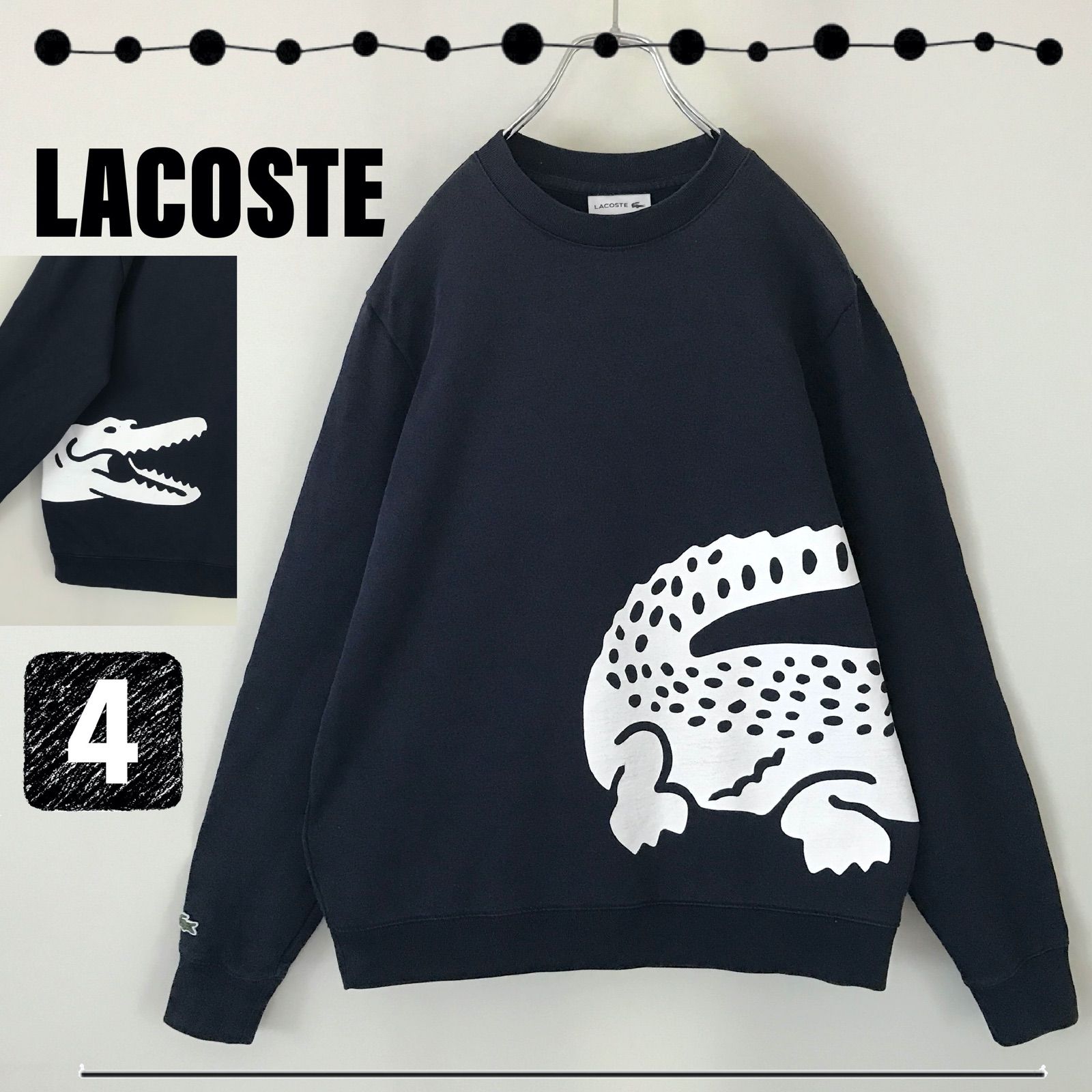 LACOSTE ラコステ☆オーバーサイズロゴプリント☆クルーネック 