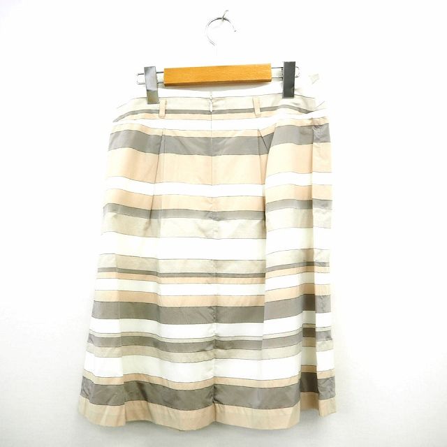トラサルディ TRUSSARDI フレアスカート ボーダー ミモレ丈 38  