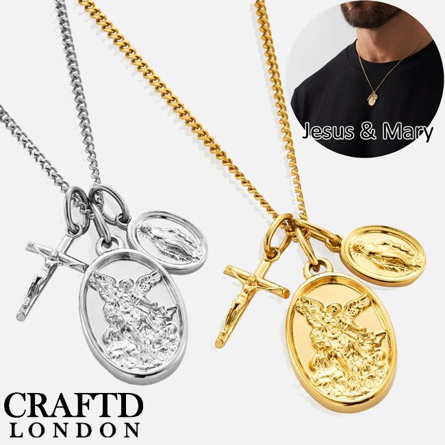 CRAFTD London ネックレス JESUS ＆ MARY SILVER GOLD メンズ クラフトロンドン シルバー ゴールド 銀 金 人気 アクセサリー ユ00582