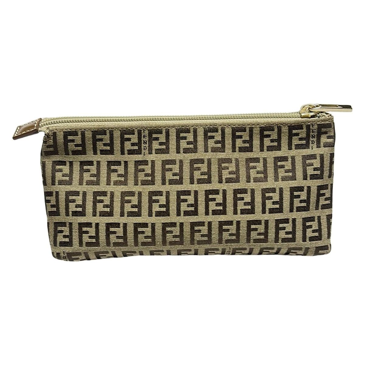 FENDI(フェンディ) ポーチ美品 ズッキーノ柄 7N0038 アイボリー