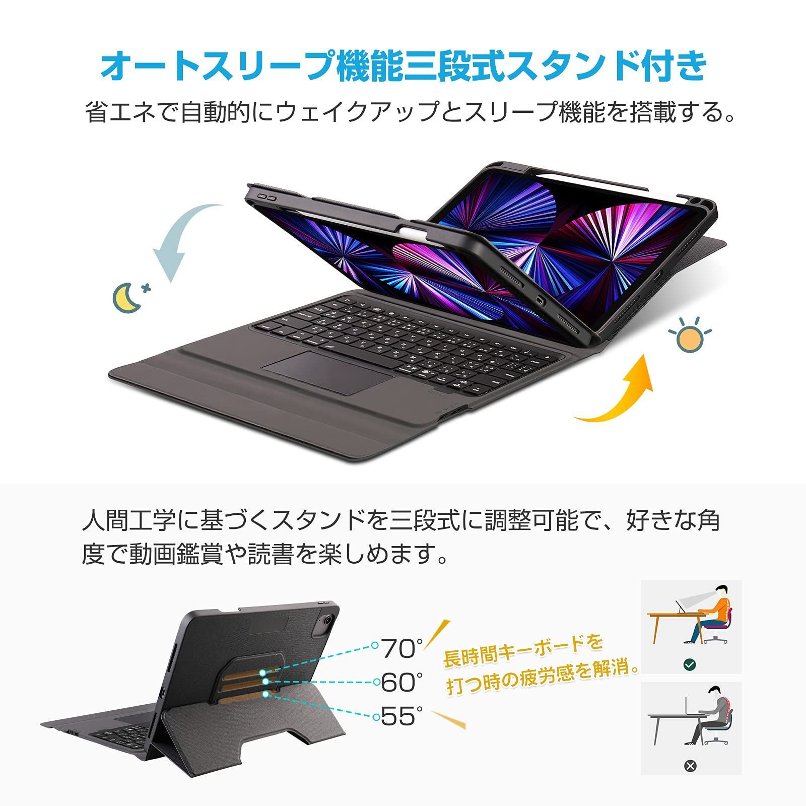 特価セール】iPad キーボードケース ipad 11インチ通用 ブルートゥース