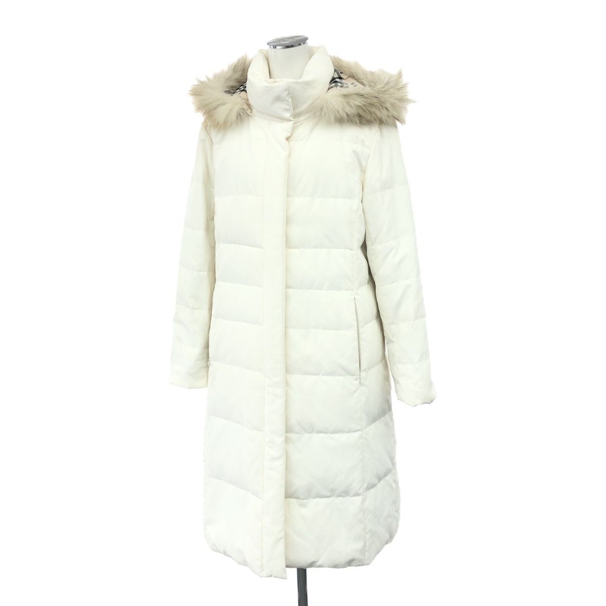 BURBERRY LONDON バーバリー 裏地チェック柄 ロングダウンコート