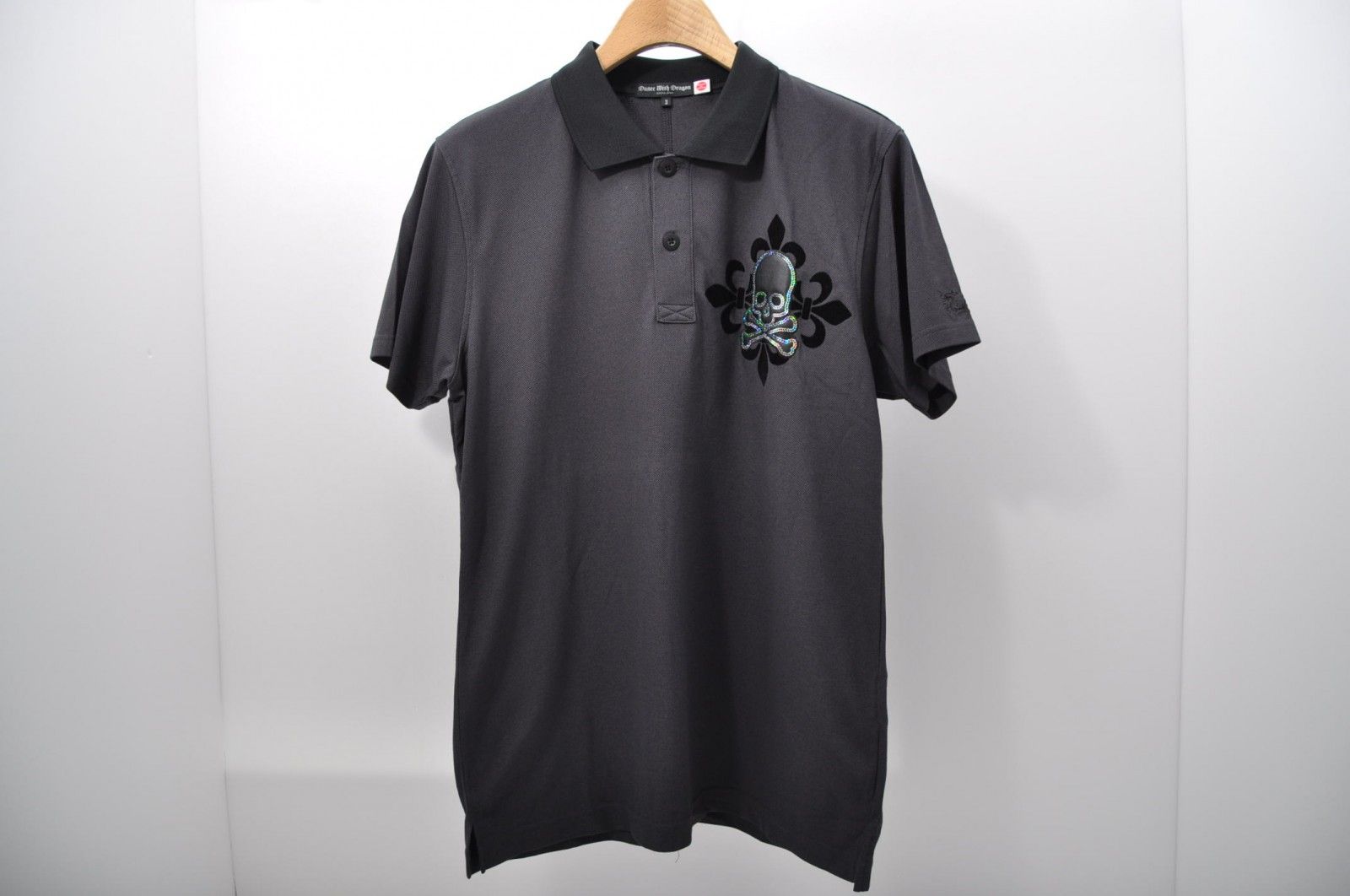 中古 メンズ ダンスウィズドラゴン DANCE WITH DRAGON 半袖ポロシャツ 3(L) 黒 ブラック シンプル
