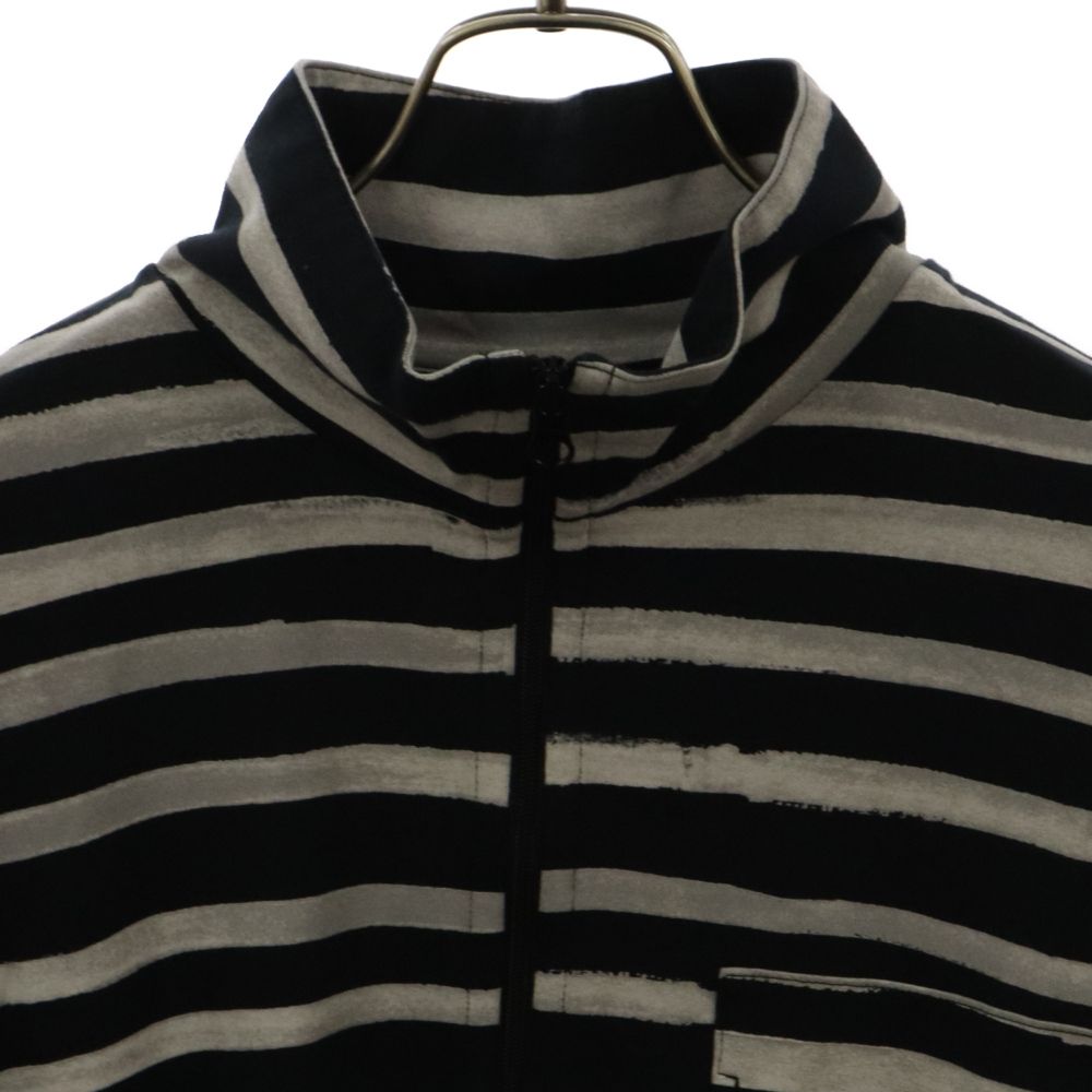 Porter Classic (ポータークラシック) ARTIST BORDER ZIP UP TURTLENECK アーティスト ボーダージップアップタートルネックジャケット ホワイト ブラック