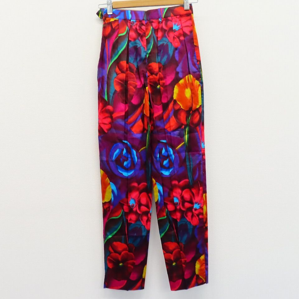 KENZO ヴィンテージサルエルパンツ 花柄 ピンク系 100%コットン ヴィンテージKENZOフローラルウールパンツ、UK 8/10