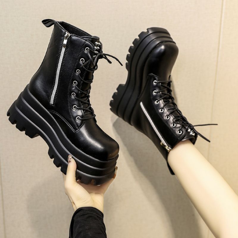 希少☪︎SALE 厚底ブーツ 編み上げ BLACK 地雷 サブカル y2k パンク 希少☪︎SALE 厚底ブーツ 編み上げ BLACK 地雷 サブカル y2k