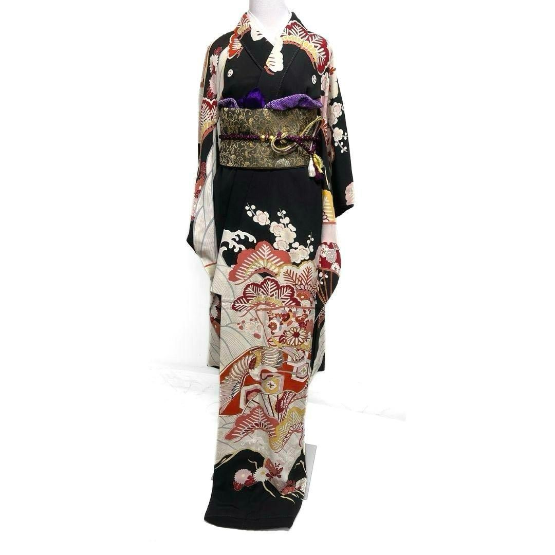 送料無料 お 豪華振袖フルセット(7点)・古典柄・絞り・エンボス加工 （総 着物・浴衣