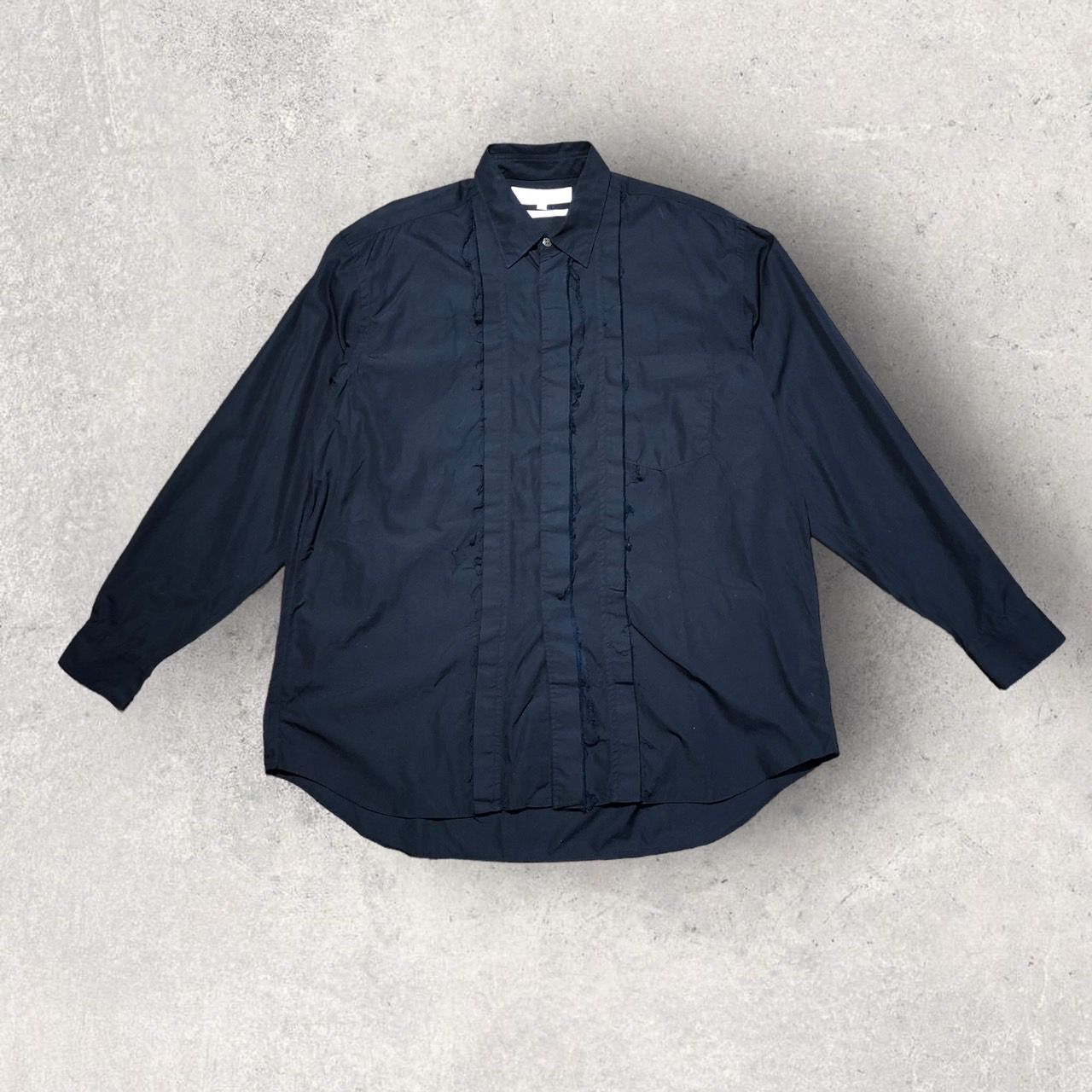 COMME des GARCONS SHIRT(コムデギャルソンシャツ) カットオフ加工オーバーサイズシャツ M ネイビー