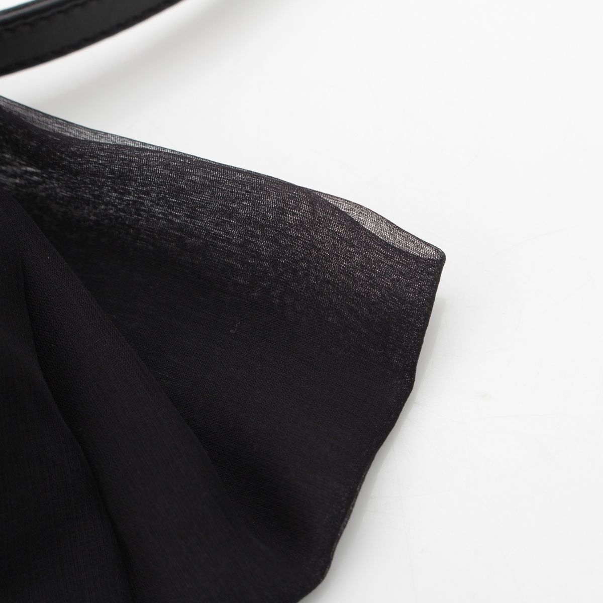 サンローラン シルク リボン チョーカー アクセサリー ブラック【中古