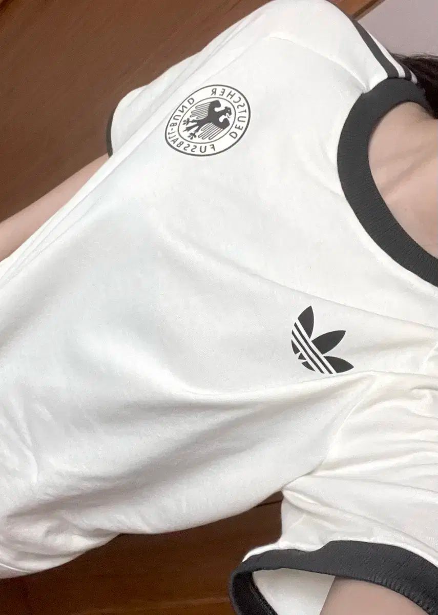 adidas アディダス ドイツ アディ クラシック 3本線 Tシャツ オフ 白
