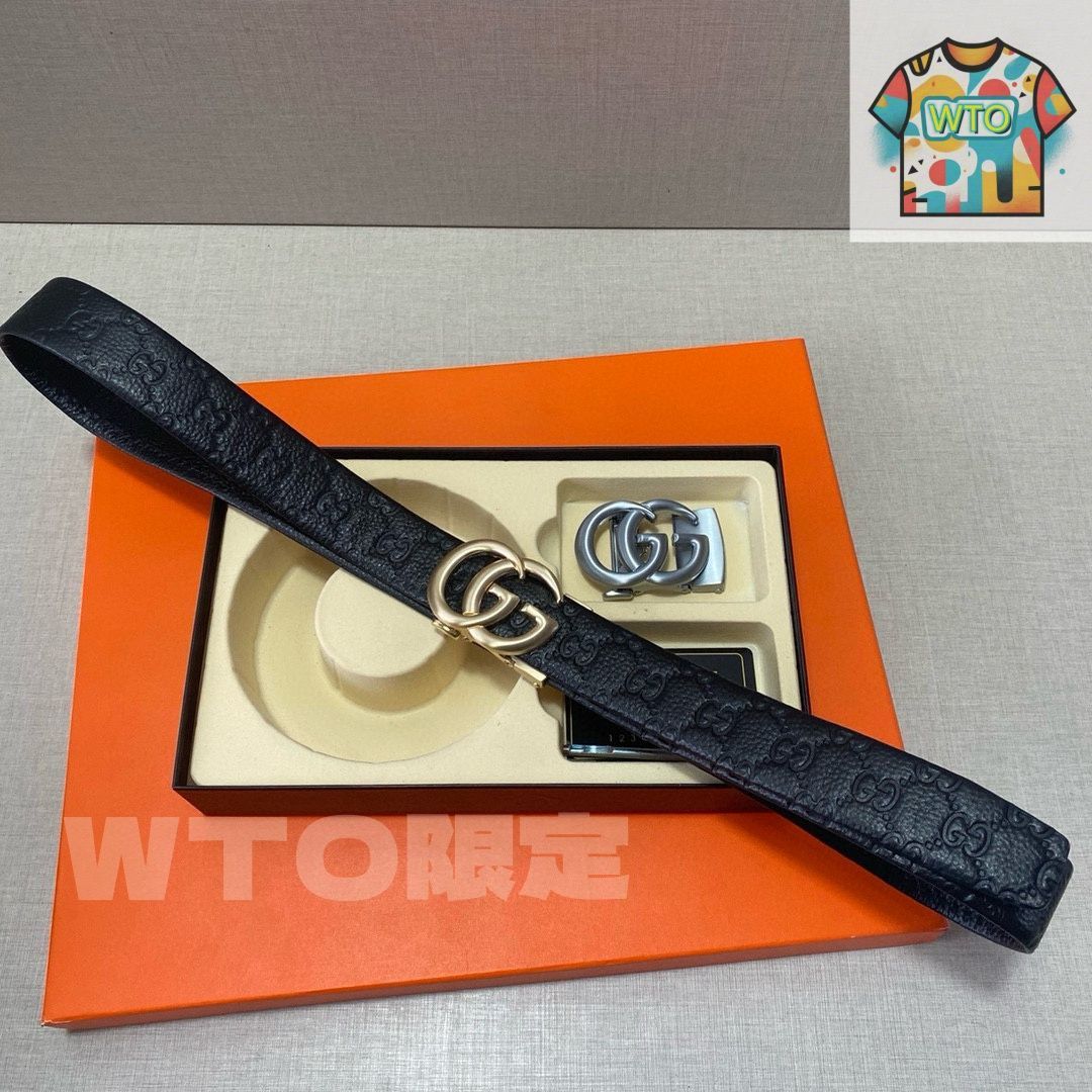 【未使用】GUCCIグッチ ダブルタイガーヘッド レザーベルト キャメル グッチ GUCCI 二つ折り長財布 タイガーヘッド 黒 カーキ