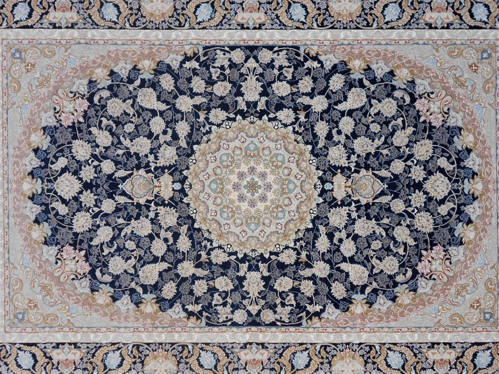 225万ノット！超高密度織 本場イラン産 絨毯！150×225cm‐200081-