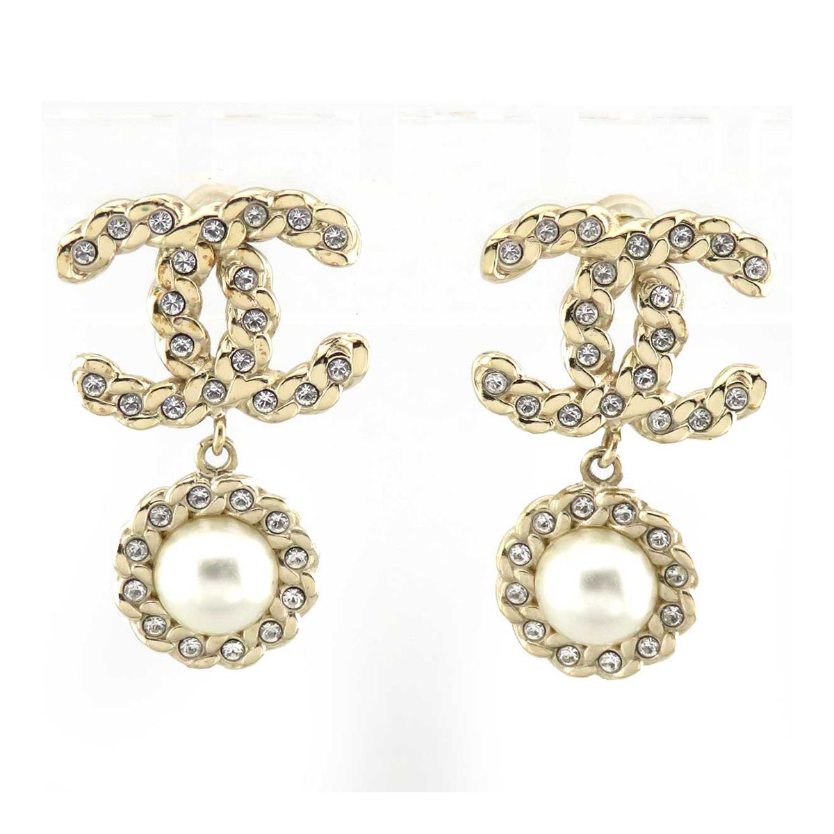 シャネル ココマーク スウィング コットンパール ピアス メタル コットンパール ストラス ユニセックス CHANEL アパレル 小物