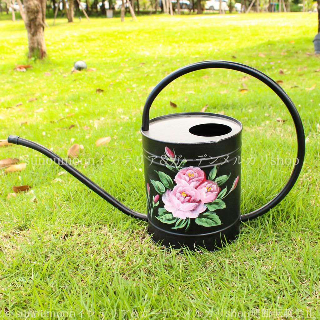 フラワー 鉄 雑貨 エレガント ホワイト おしゃれ 薔薇 8-14 庭の装飾 お洒落 白 じょうろ ジョウロ ブラック インテリア ガーデンインテリア ローズ 庭 ガーデン雑貨 ガーデンオーナメント ガーデン ガーデニング バラ ガーデン