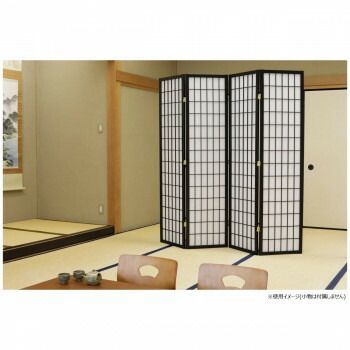 弘益 KOEKI UTILITY 和風衝立4連 ブラック JPM1804BK