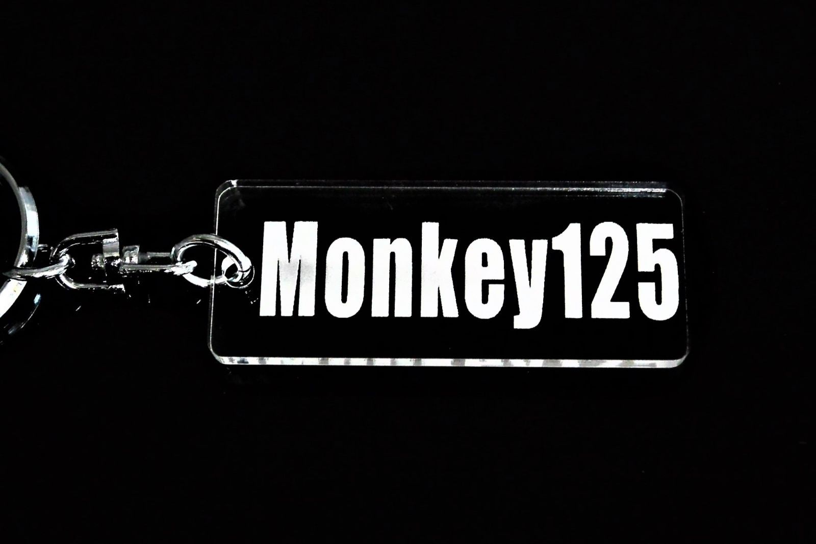 A-646 Monkey125 アクリル製 クリア 2重リング キーホルダー モンキー125 パーツ 外装 シート ミラー ハンドル 等のアクセサリーに