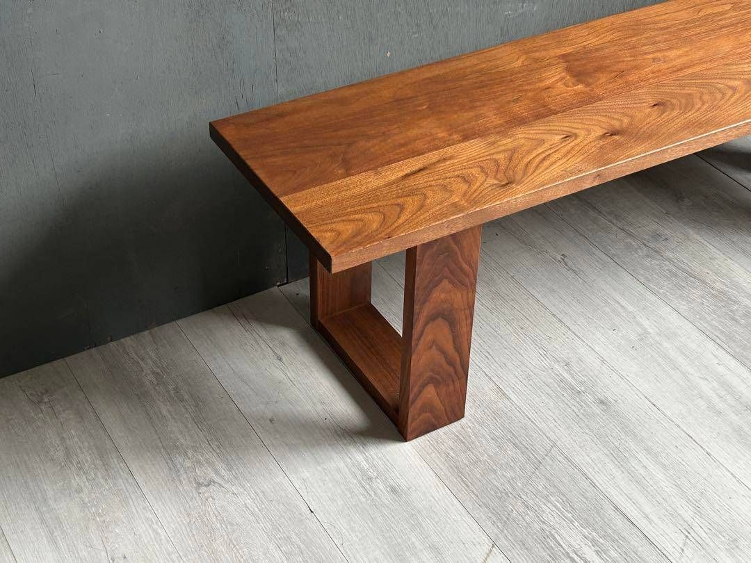 シンプルマスターウォールウォールナット無垢材ベンチヴィンテージSZZ