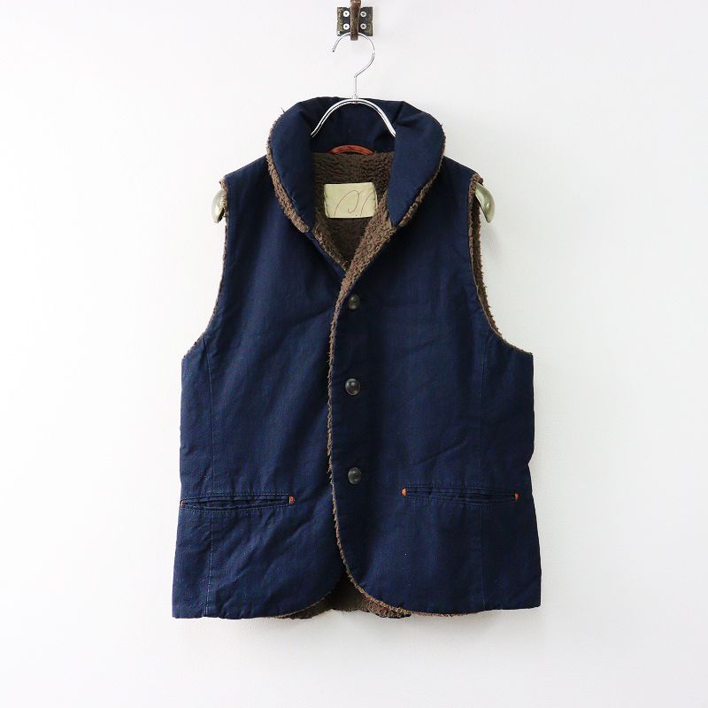 ☆美品パラスパレスPal'las Palaceインディゴ染め裏ボアベスト3 藍染め
