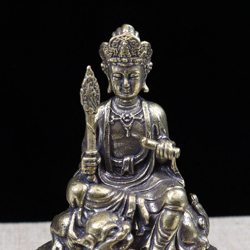 銅製 文殊菩薩仏  装飾品   工芸品 美術品 置物 銅像 仏像 文殊菩薩 観音菩薩 仏像装飾品 工芸品 置物 - メルカリ