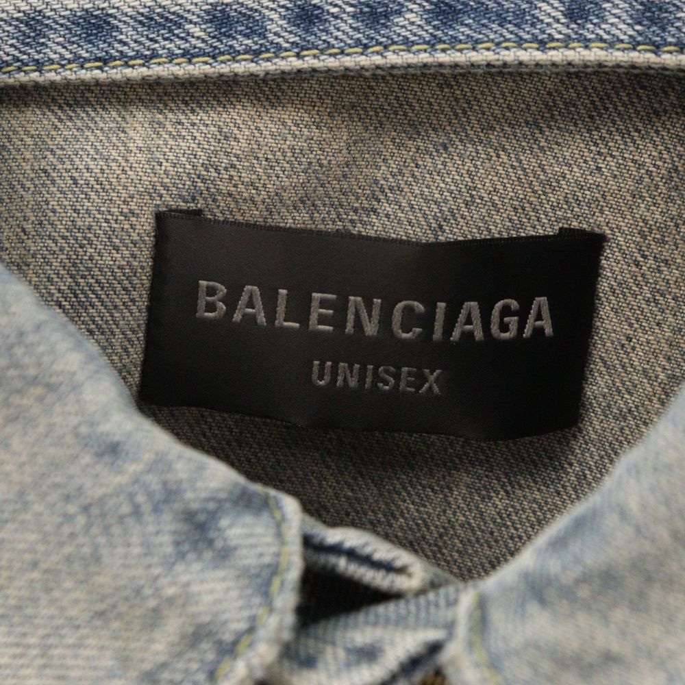 BALENCIAGA バレンシアガ オフショルダーオーガニックセルヴィッジデニムジャケット インディゴ 786638 TQW55 BALENCIAGA (バレンシアガ) オフショルダーオーガニックセルヴィッジ