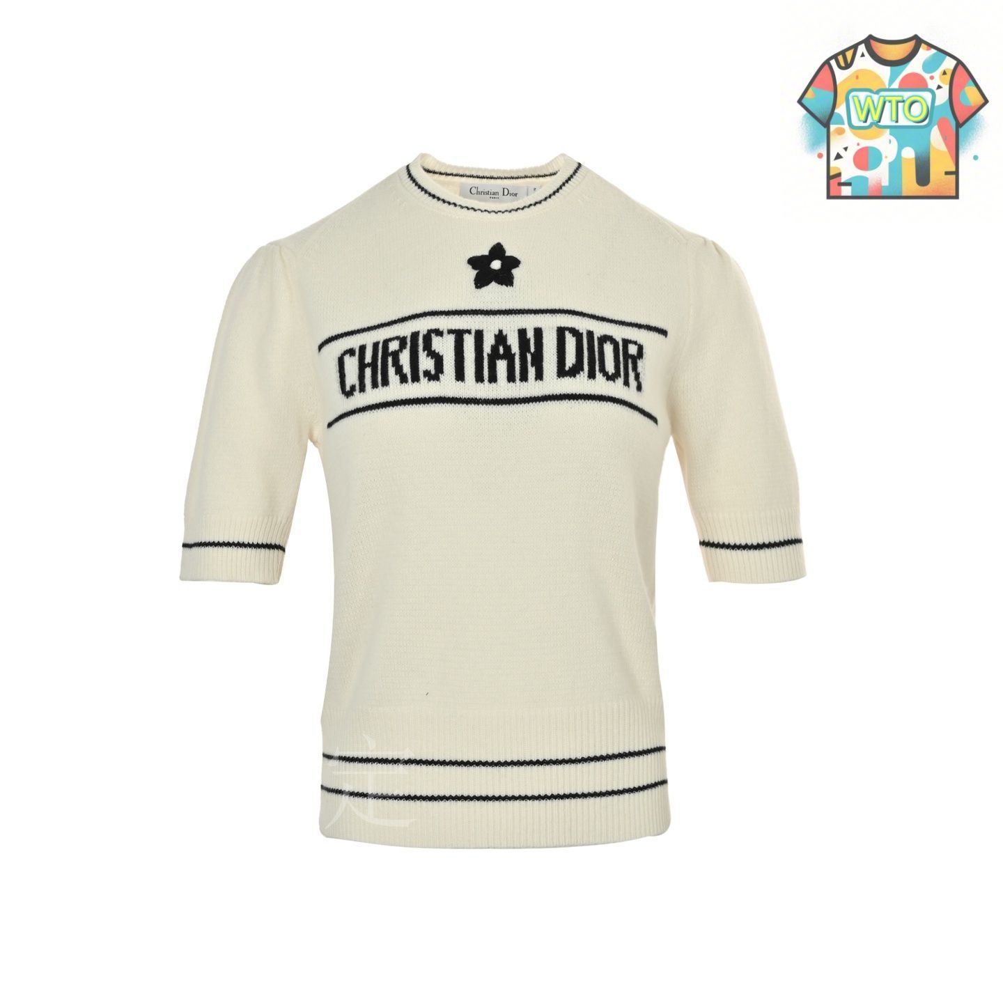 もこ　Christian Dior　半袖ニット 楽天市場】【中古】Christian Diorロゴ カシミヤ 半袖ニット