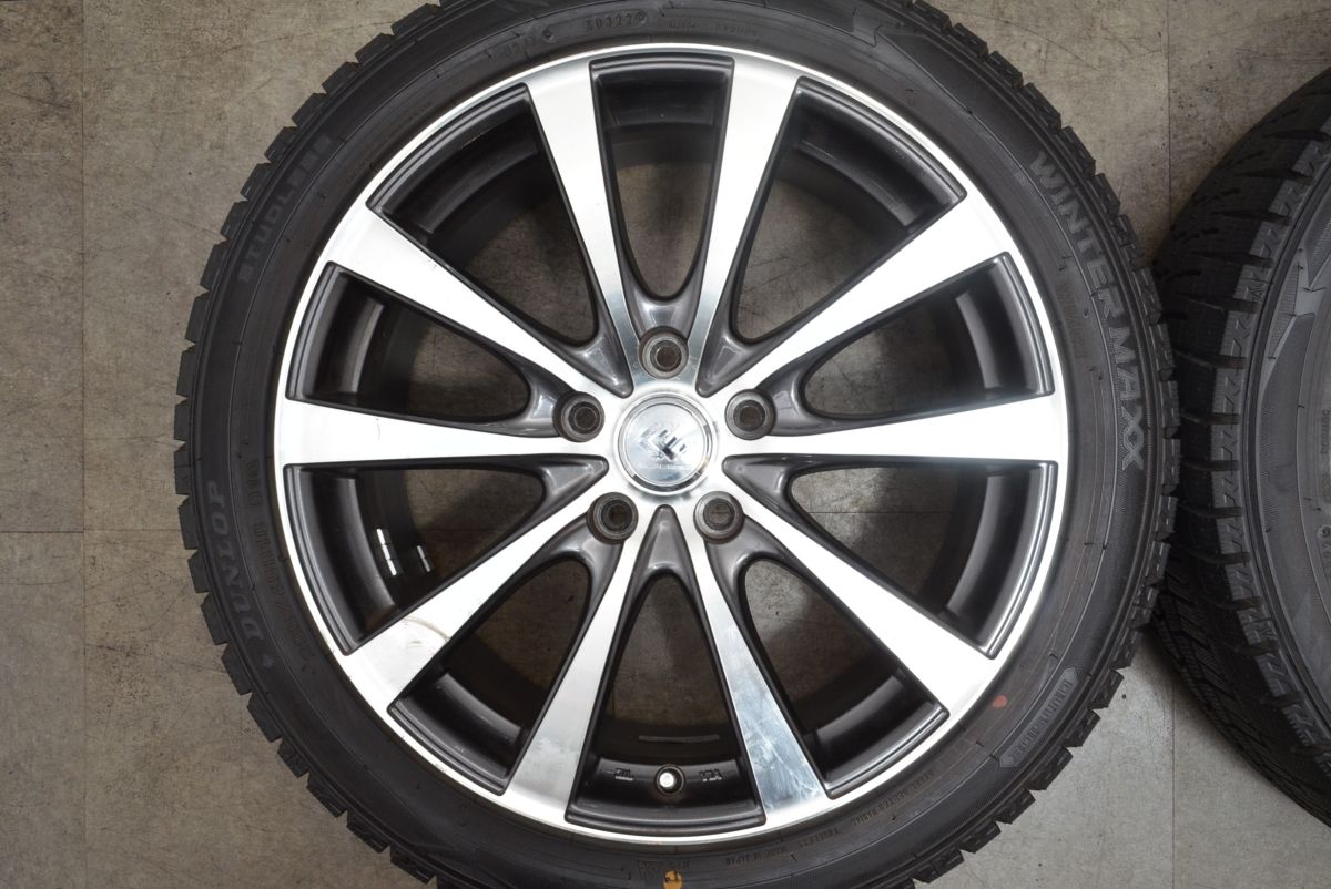 バリ溝 セレブロ 18in 7.5J 55 PCD114.3 ダンロップ ウィンターマックスWM02 225 45R18 クラウン プリウスα レヴォーグ WRX S4 FFCRYSTALESIA_COM