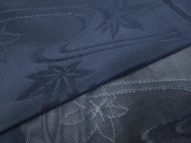 平和屋着物○上質な色無地 流水地紋 鉄藍色 正絹 逸品 CAAX4513ut