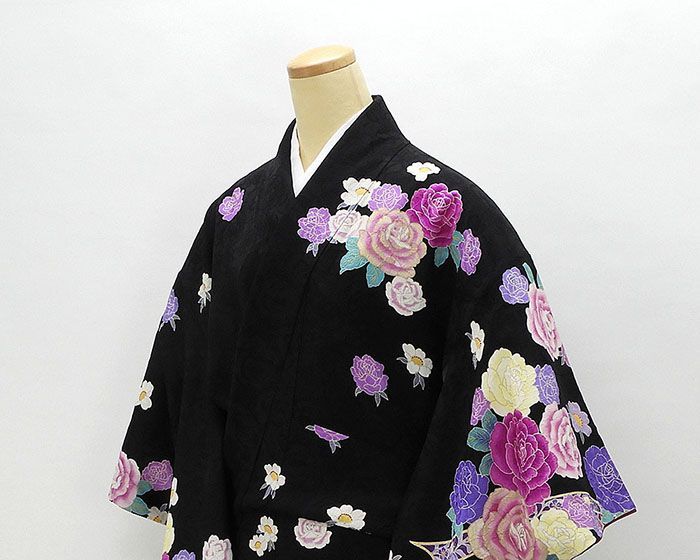 振袖 正絹 四季花模様 身丈166.5cm 裄丈66.5cm 振袖 良品 リサイクル